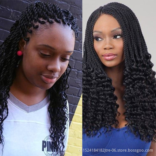 30 strands big crochet senegalese rope twists braids, t1b/27 bug pretwisted senegalese crochet braid twist hair with curly end